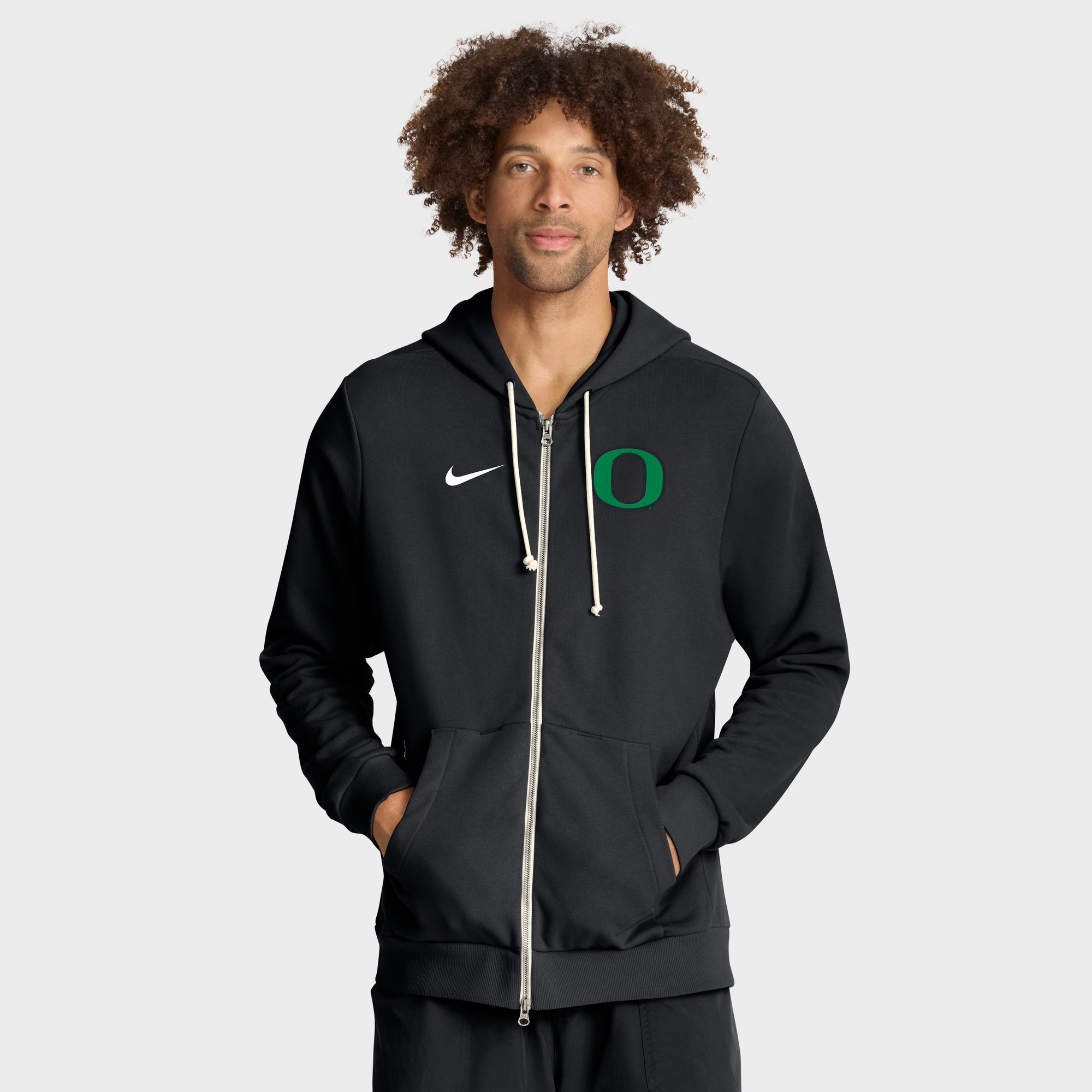 Men's Nike Black Oregon Ducks 2025 Sideline Standard Issue Dri-FIT Full-Zip Hoodie