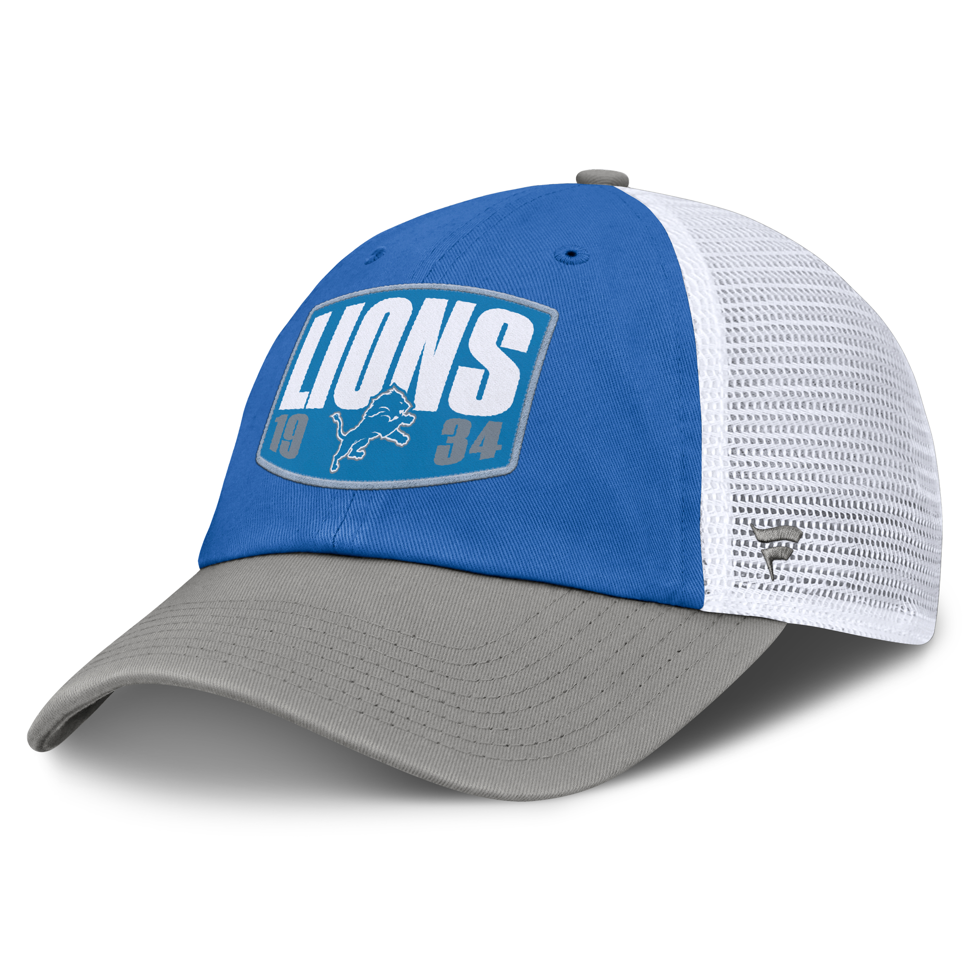 Men's Fanatics Blue/Gray Detroit Lions Franchise Trucker Adjustable Hat