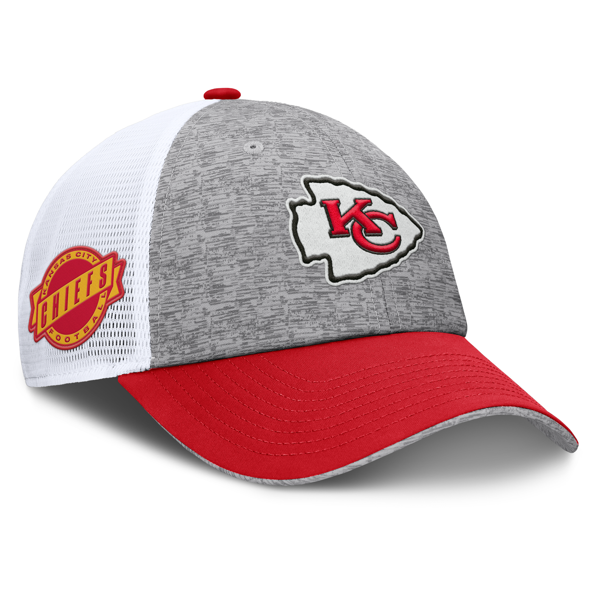 Men's Fanatics Gray/Red Kansas City Chiefs Option Trucker Adjustable Hat