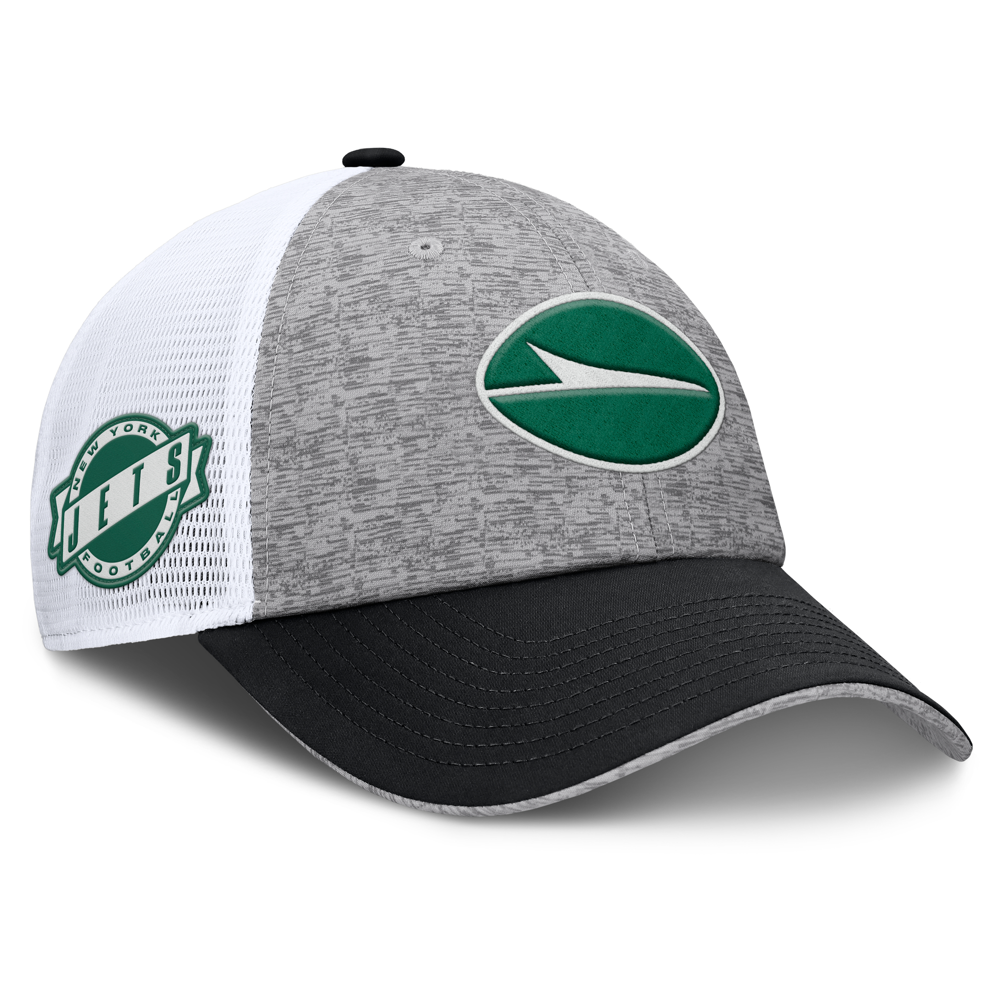 Men's Fanatics Gray/Black New York Jets Option Trucker Adjustable Hat