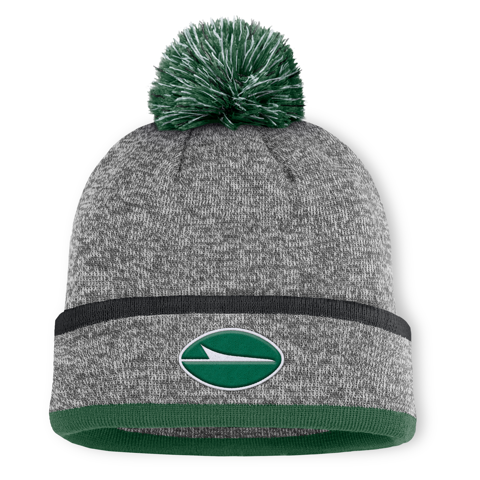 Men's Fanatics Heather Gray New York Jets Motion Cuffed Knit Hat with Pom
