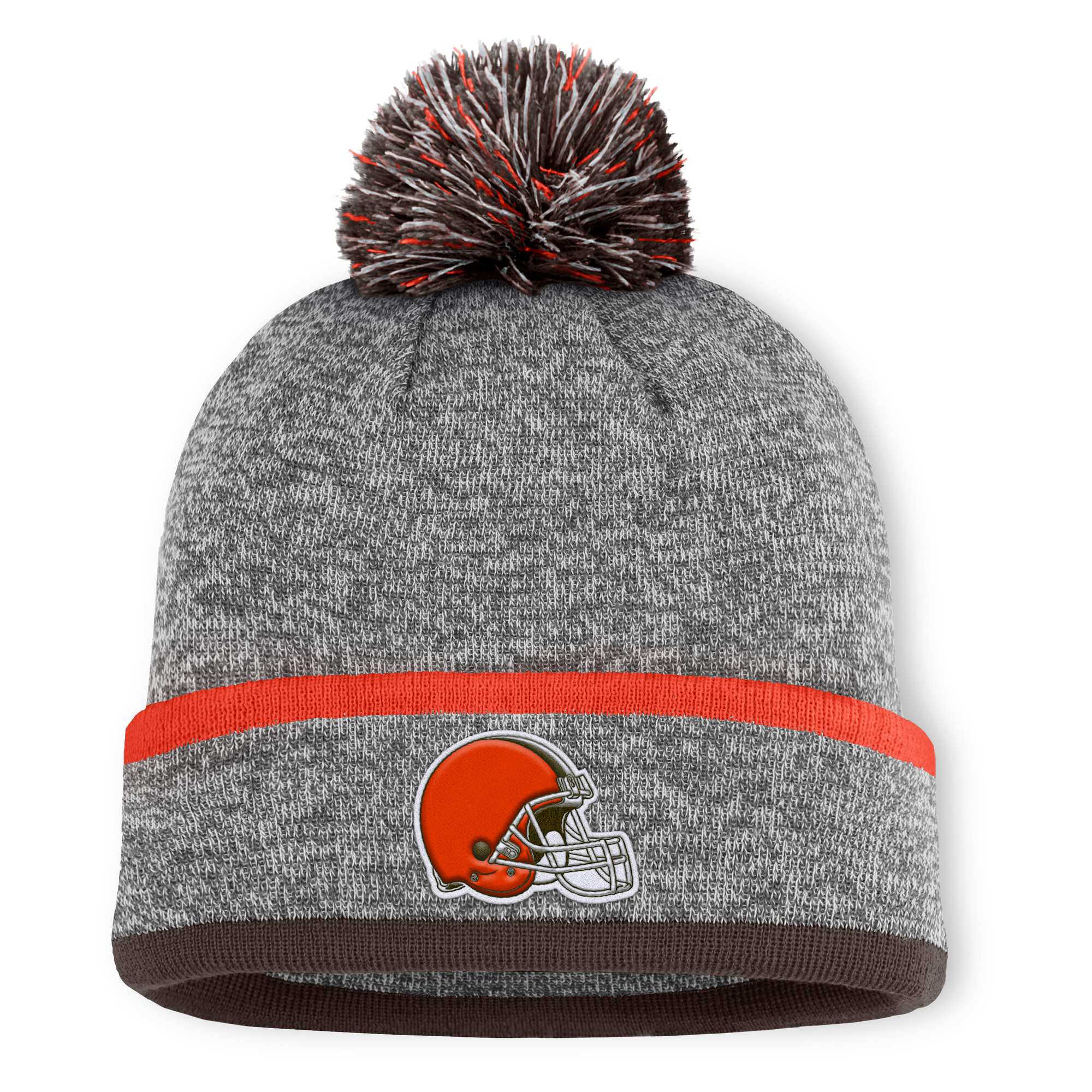 Men's Fanatics Heather Gray Cleveland Browns Motion Cuffed Knit Hat with Pom