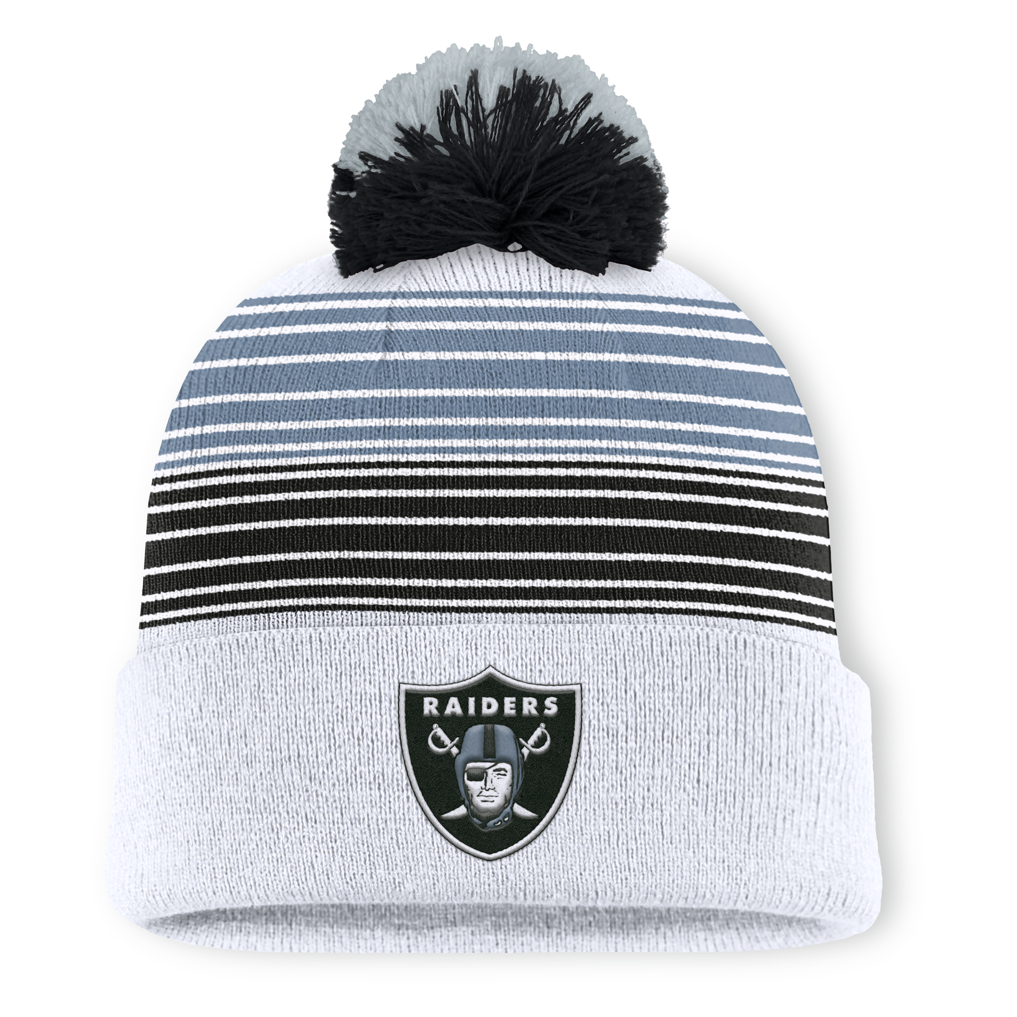 Men's Fanatics White Las Vegas Raiders Ghost Cuffed Knit Hat with Pom