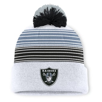 Men's Fanatics White Las Vegas Raiders Ghost Cuffed Knit Hat with Pom