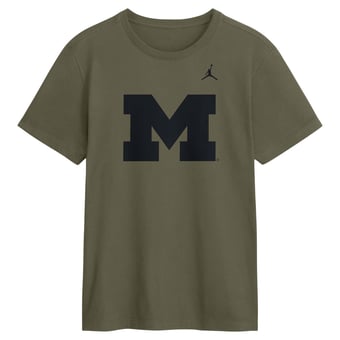 Men's Jordan Brand Olive Michigan Wolverines Primetime Logo Dri-FIT T-Shirt