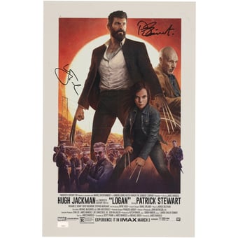 Hugh Jackman & Patrick Stewart Logan Autographed 11" x 17" Movie Poster