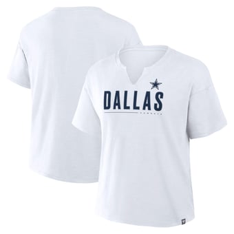 Women's Fanatics White Dallas Cowboys Redzone Slub Boxy T-Shirt