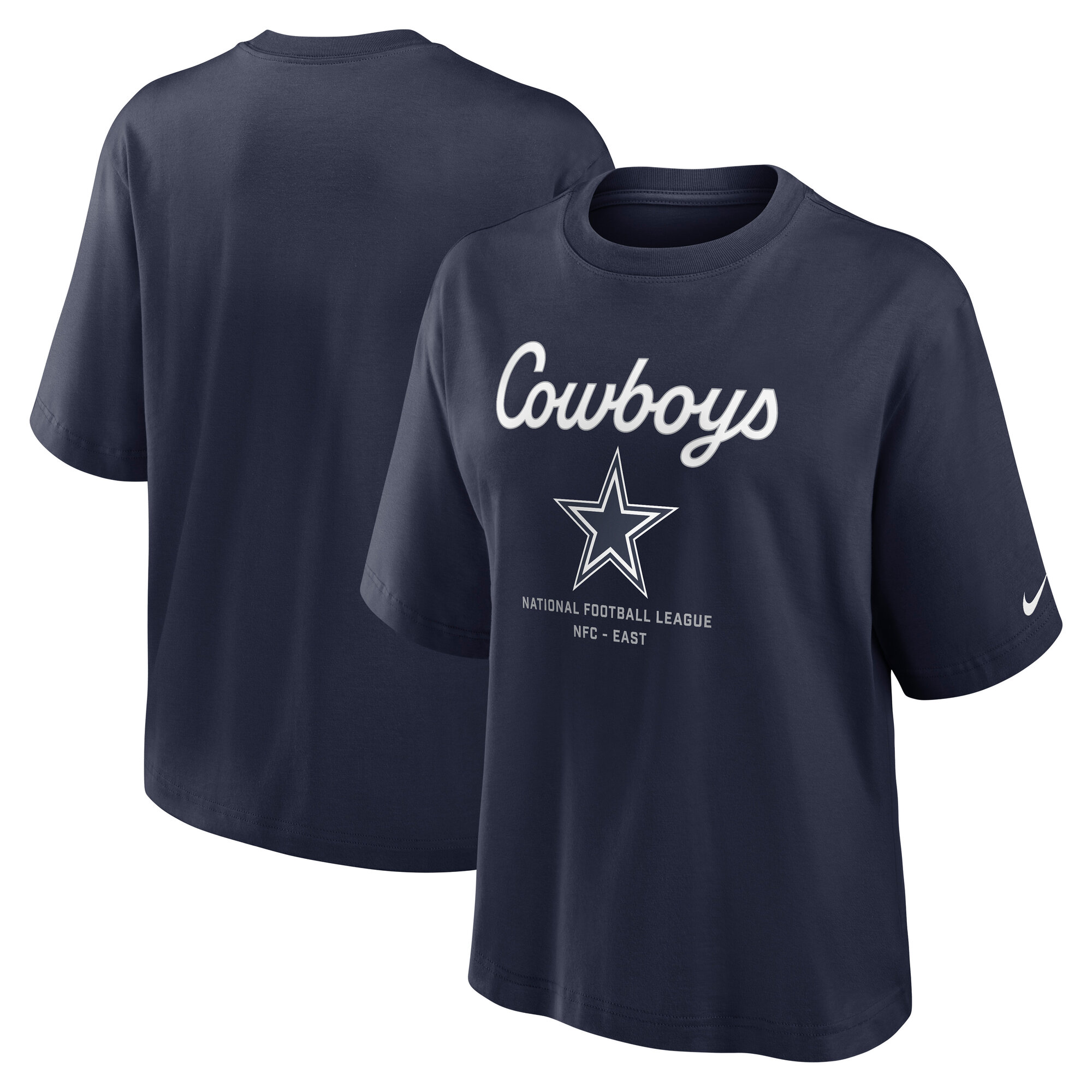 Women's Nike College Navy Dallas Cowboys Essential Boxy T-Shirt