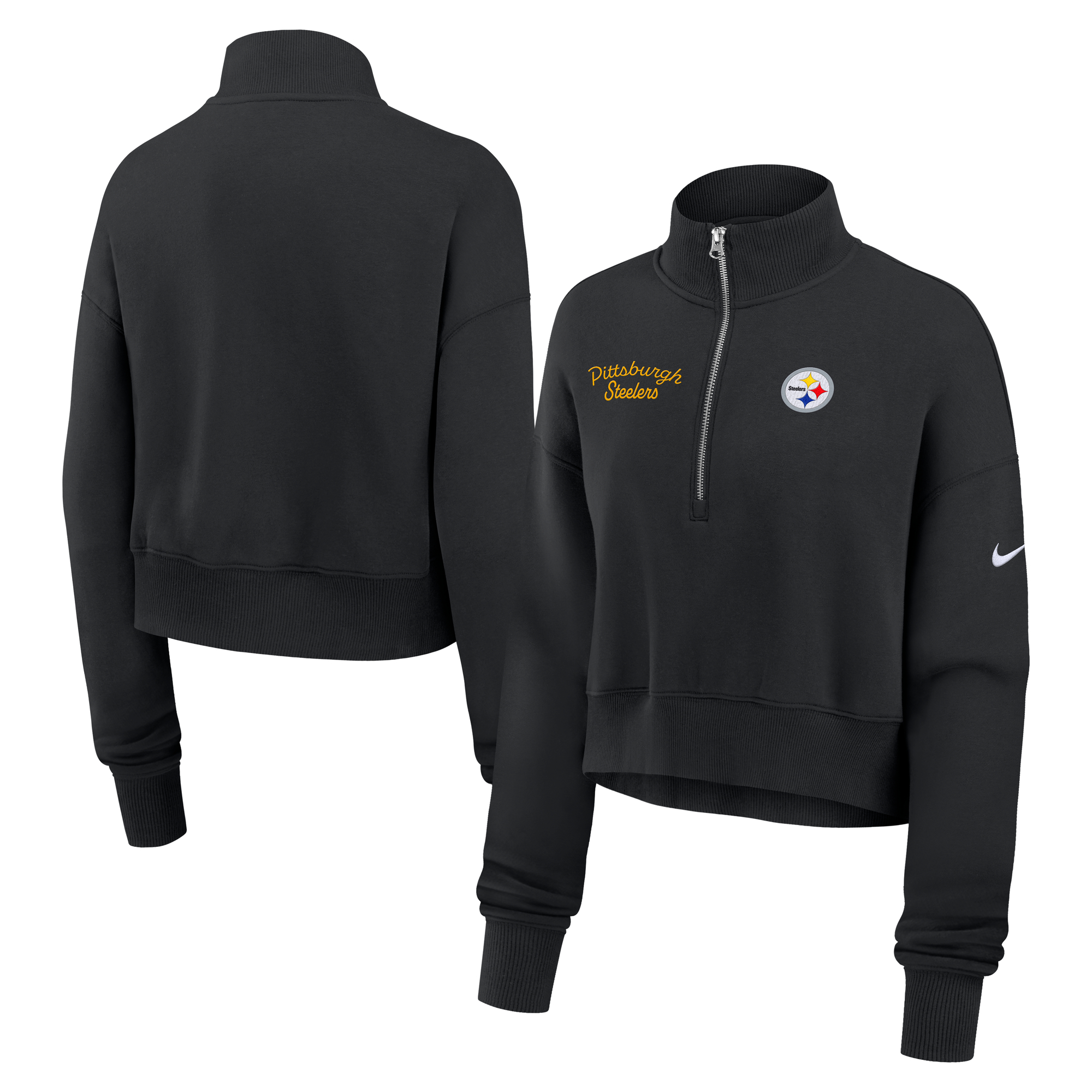 Women's Nike Black Pittsburgh Steelers Phoenix Half-Zip Sweatshirt