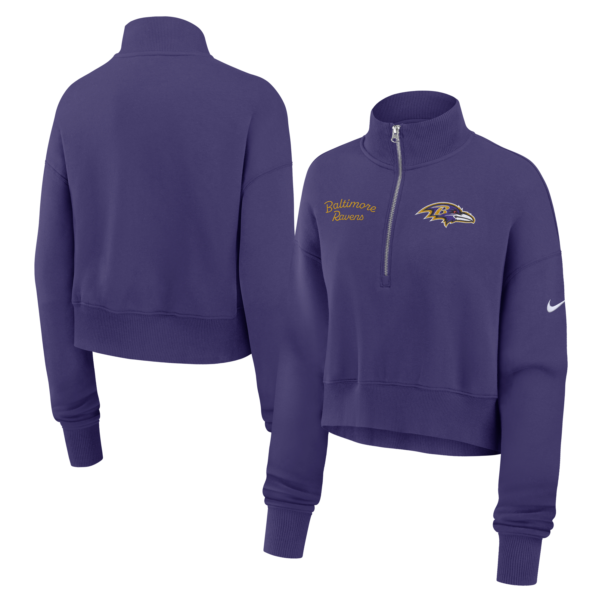 Women's Nike Purple Baltimore Ravens Phoenix Half-Zip Sweatshirt