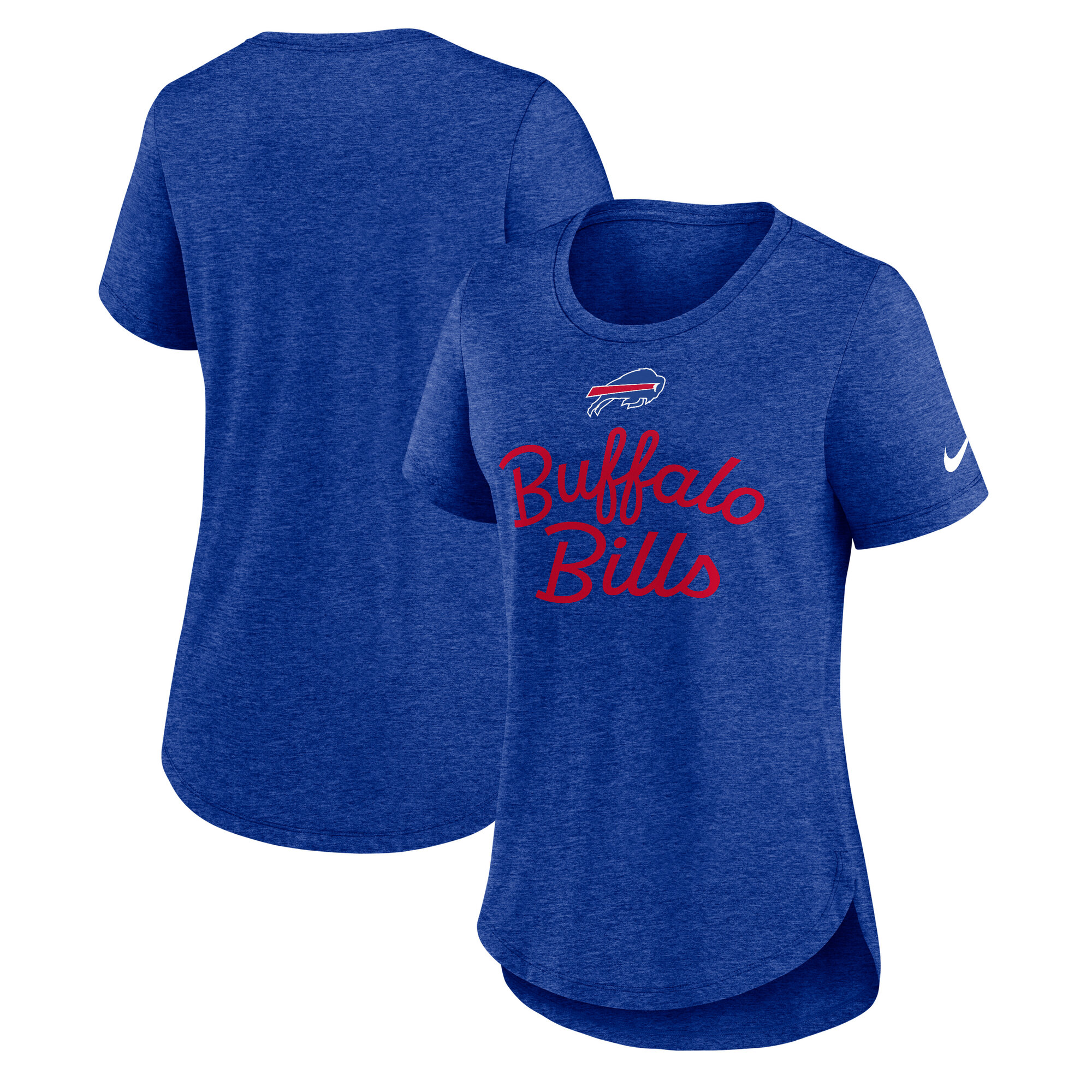 Women's Nike Heather Royal Buffalo Bills Strong Safety Tri-Blend T-Shirt