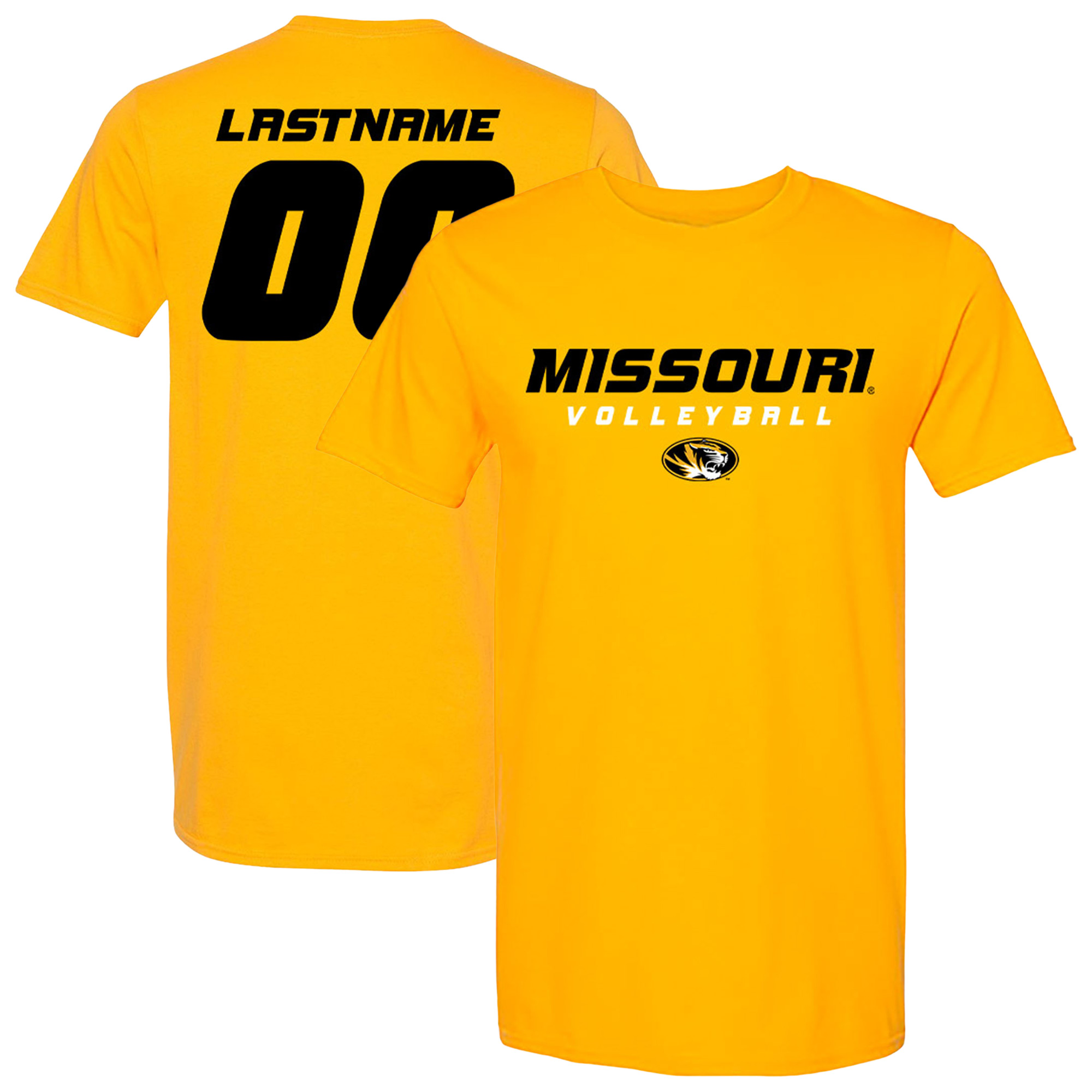 Unisex Gold Missouri Tigers Women’s Volleyball NIL Pick-A-Player Shirsey Short Sleeve T-Shirt Unisex Gold Missouri Tigers Women’s Volleyball NIL Pick-A-Player Shirsey Short Sleeve T-Shirt