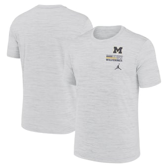 Men's Jordan Brand White Michigan Wolverines Velocity Stacked Dri-FIT T-Shirt