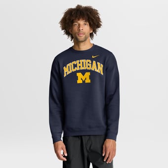 Men's Nike Navy Michigan Wolverines Arch Pullover Sweatshirt