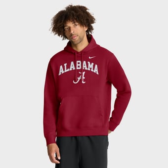 Men's Nike Crimson Alabama Crimson Tide Club Fleece Arch Pullover Hoodie