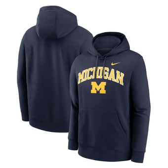 Men's Nike Navy Michigan Wolverines Club Fleece Arch Pullover Hoodie
