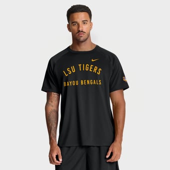 Men's Nike Black LSU Tigers Premium Performance Ready Raglan Dri-FIT T-Shirt