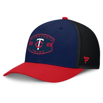 Men's Minnesota Twins Fanatics Navy/Red Cutoff Adjustable Trucker Hat