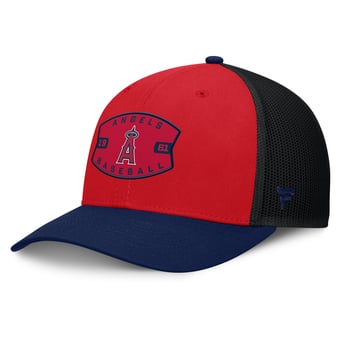 Men's Los Angeles Angels Fanatics Red/Navy Cutoff Adjustable Trucker Hat