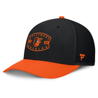 Men's Baltimore Orioles Fanatics Black/Orange Cutoff Adjustable Trucker Hat