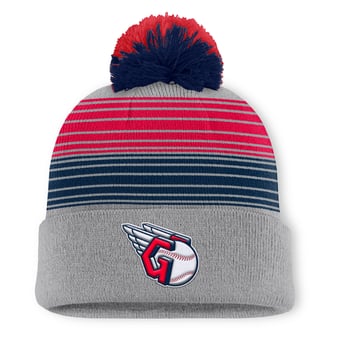 Men's Cleveland Guardians Fanatics Gray Balk Cuffed Knit Hat with Pom