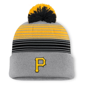 Men's Pittsburgh Pirates Fanatics Gray Balk Cuffed Knit Hat with Pom