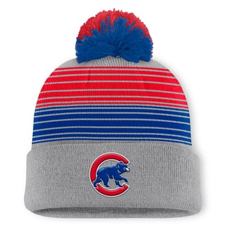 Men's Chicago Cubs Fanatics Gray Balk Cuffed Knit Hat with Pom
