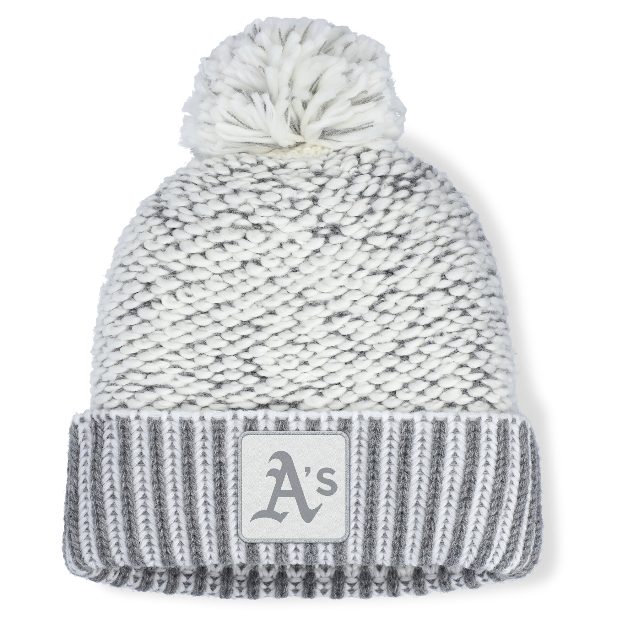 Women's Fanatics  Heather Gray Athletics Hangtime Cuffed Knit with Pom