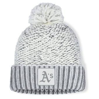 Women's Fanatics  Heather Gray Athletics Hangtime Cuffed Knit with Pom