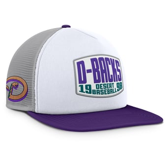 Men's Fanatics Gray/White Arizona Diamondbacks Cranked Foam Front Patch Trucker Adjustable Hat