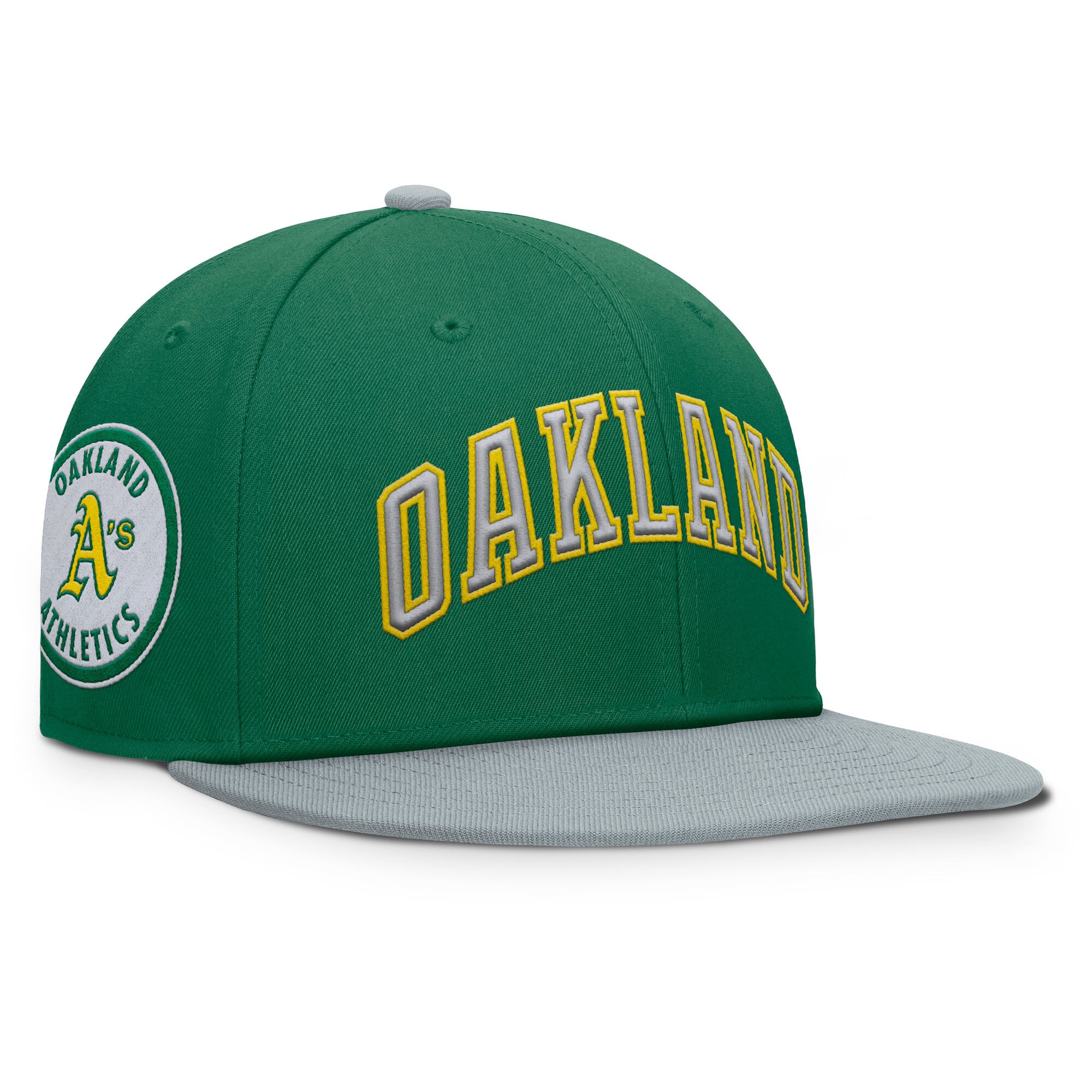 Men's Fanatics Green/Gray Athletics Yard Fitted Hat
