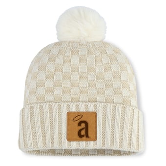 Women's Fanatics  Natural California Angels Matchstick Cuffed Knit Hat with Pom