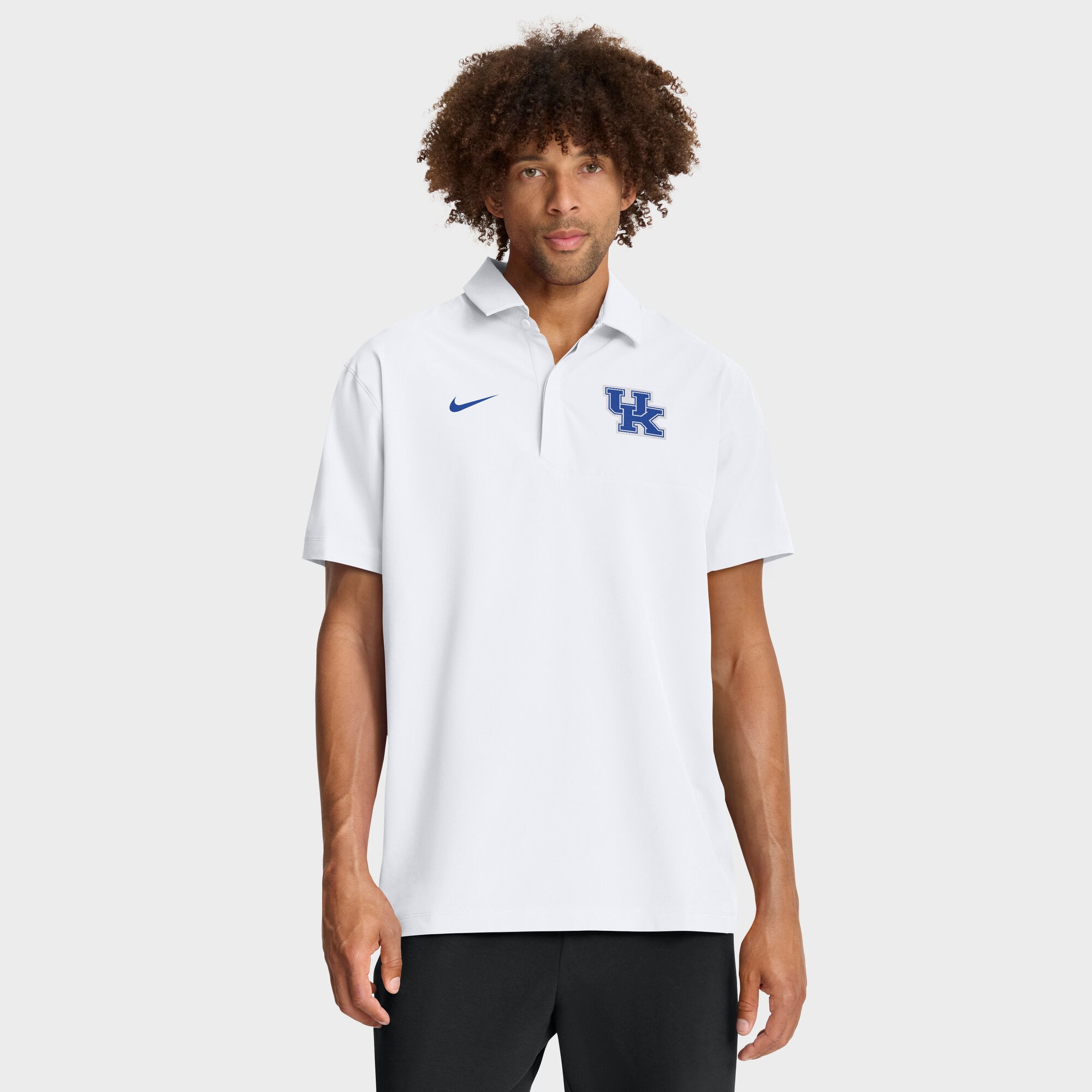 Men's Nike White Kentucky Wildcats Coaches Sideline Dri-FIT Polo