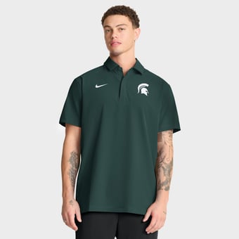 Men's Nike Green Michigan State Spartans Coaches Sideline Dri-FIT Polo