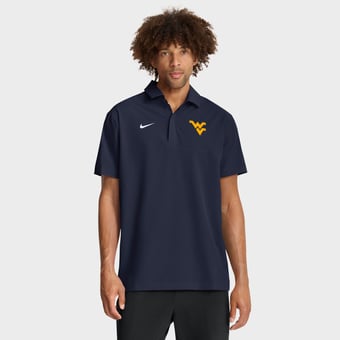 Men's Nike Navy West Virginia Mountaineers Coaches Sideline Dri-FIT Polo
