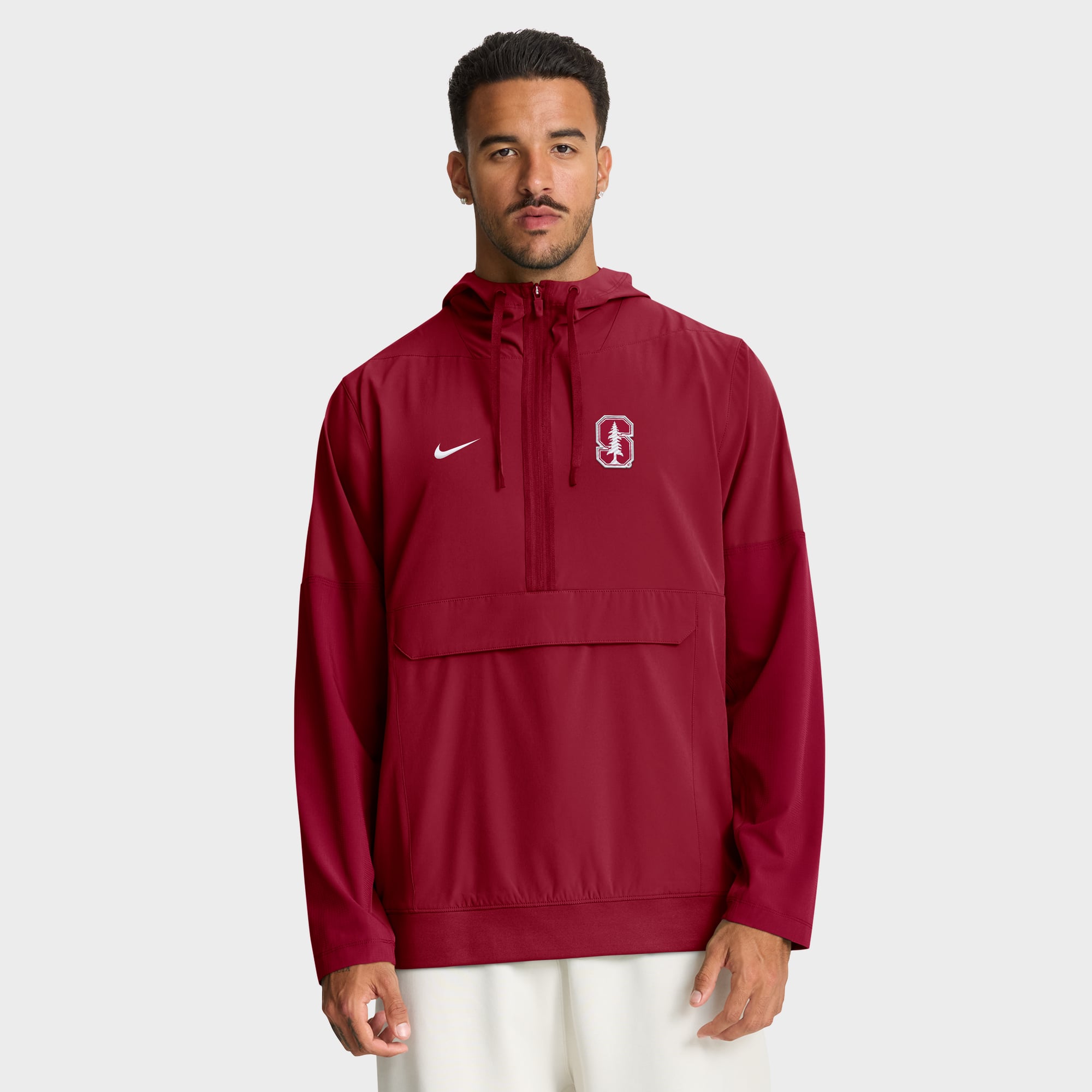 Men's Nike Cardinal Stanford Cardinal Anorak Half-Zip Hoodie Jacket