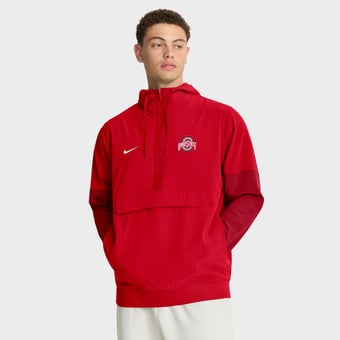 Men's Nike Scarlet Ohio State Buckeyes Anorak Half-Zip Hoodie Jacket