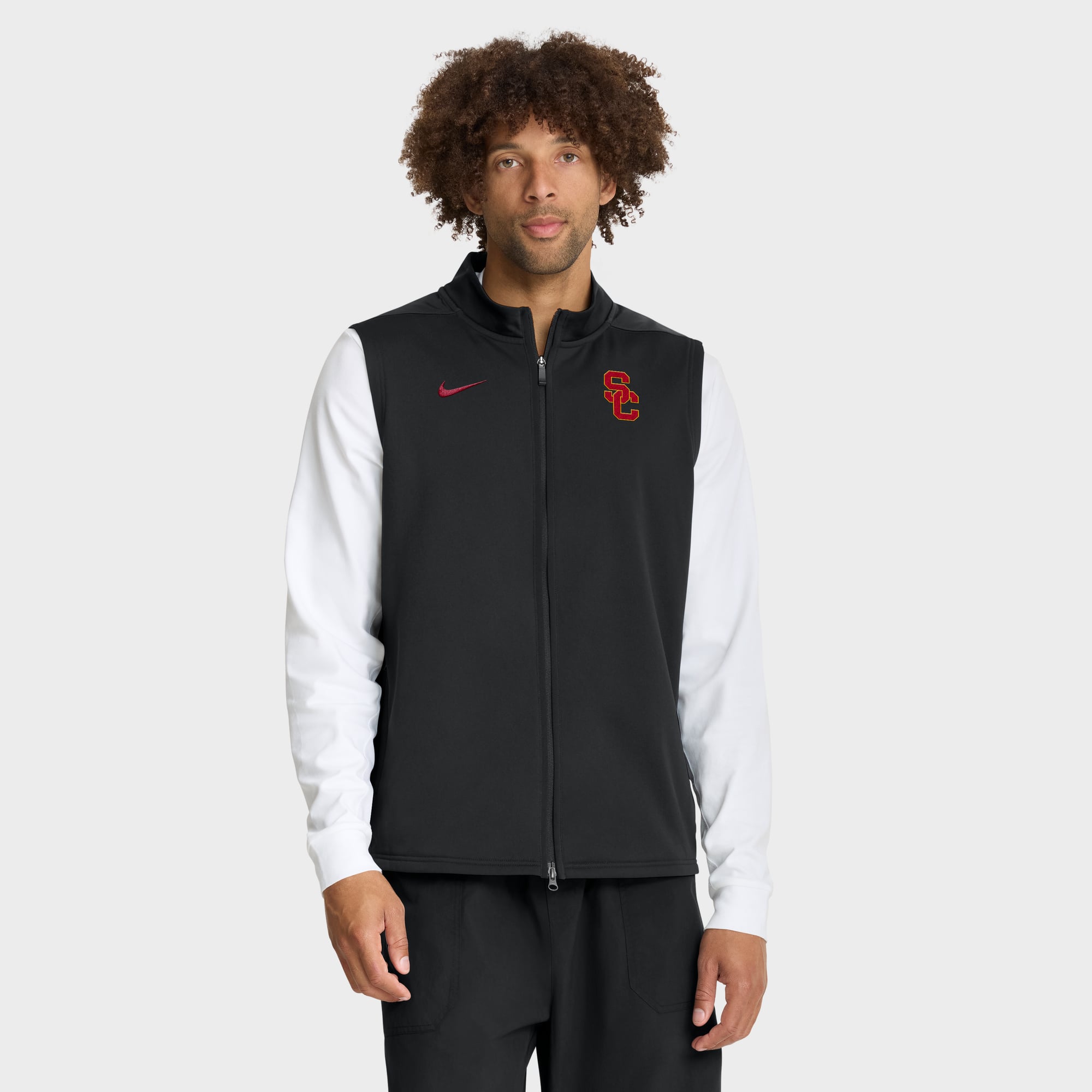 Men's Nike Black USC Trojans Primetime Victory Therma-FIT Full-Zip Vest