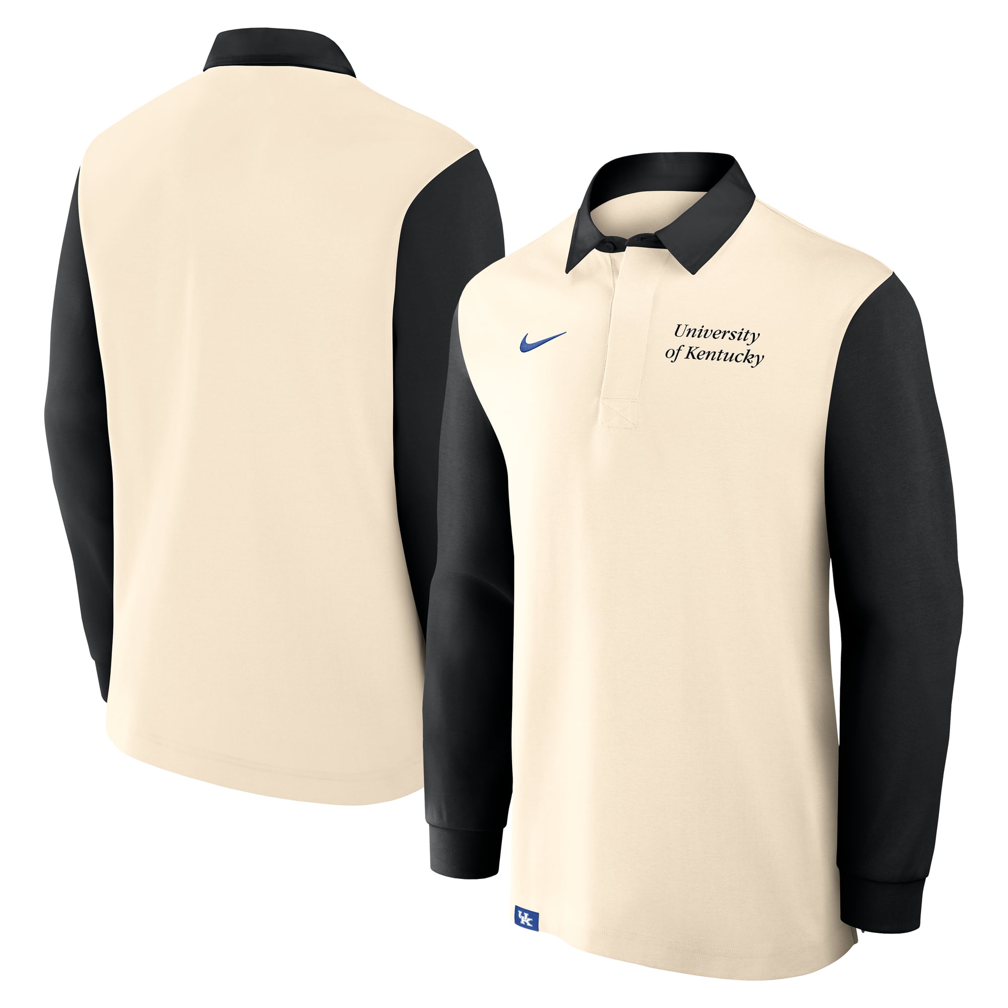 Men's Nike Cream/Black Kentucky Wildcats Rugby Long Sleeve Shirt