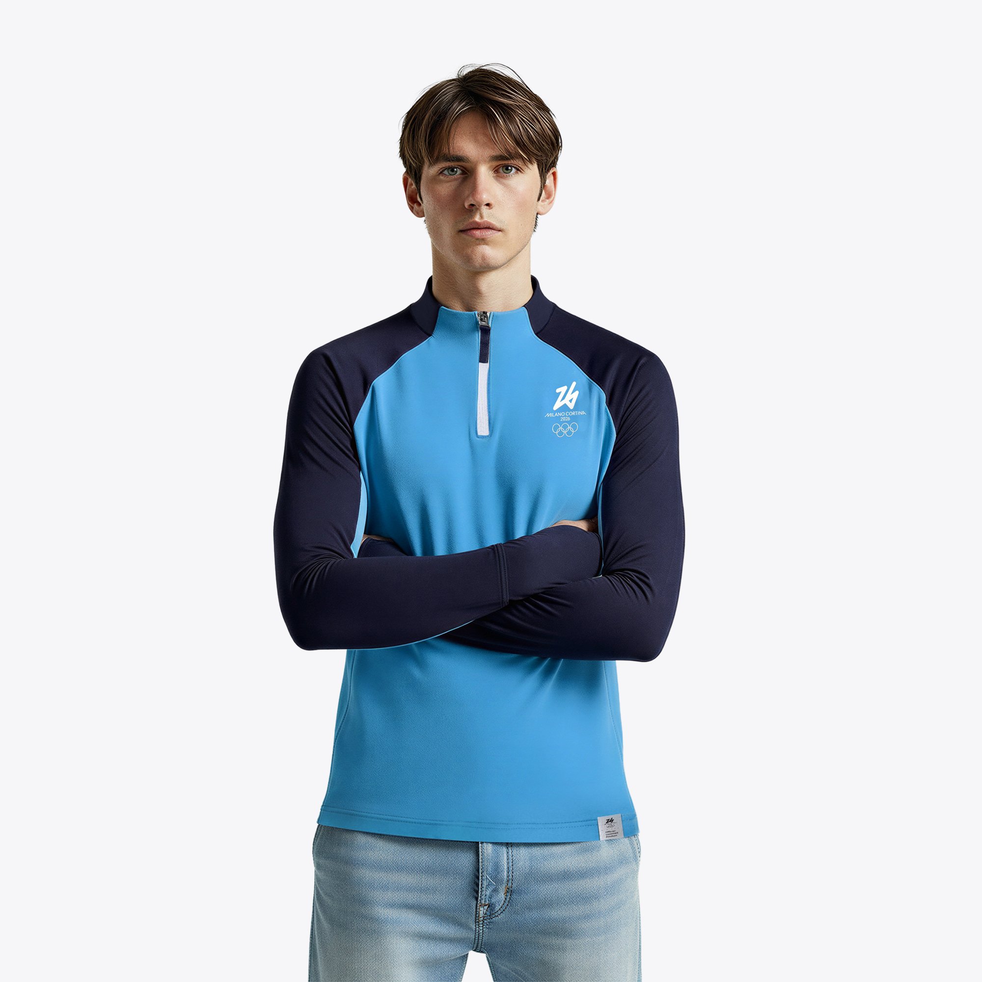 Maglia tecnica a strato intermedio con zip a 1/4 Olimpiadi Milano Cortina 2026