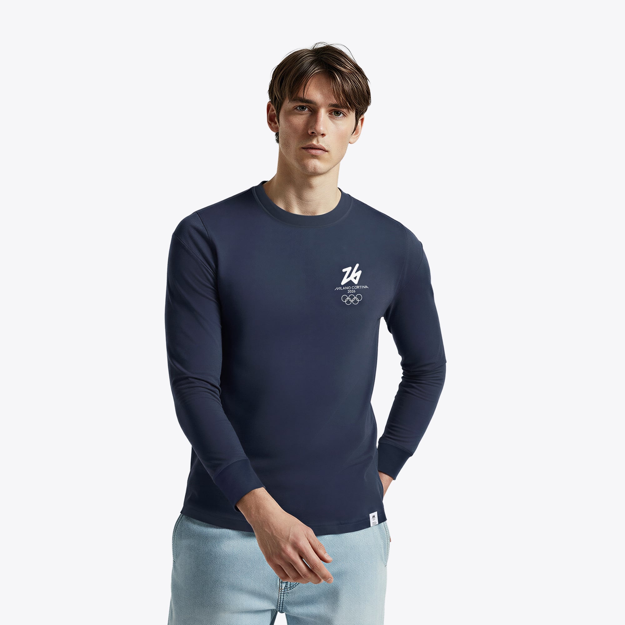 T-shirt a manica lunga da strada Olimpiadi Milano Cortina 2026 - Blu navy