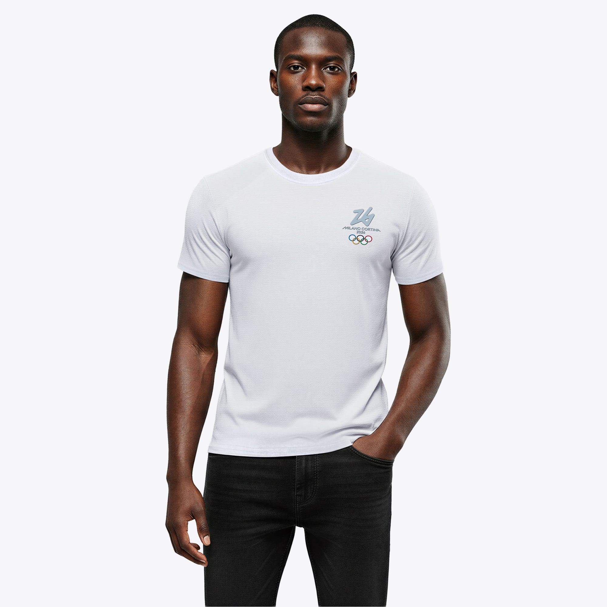 T-shirt essenziale per le Olimpiadi di Milano Cortina 2026 - Bianca