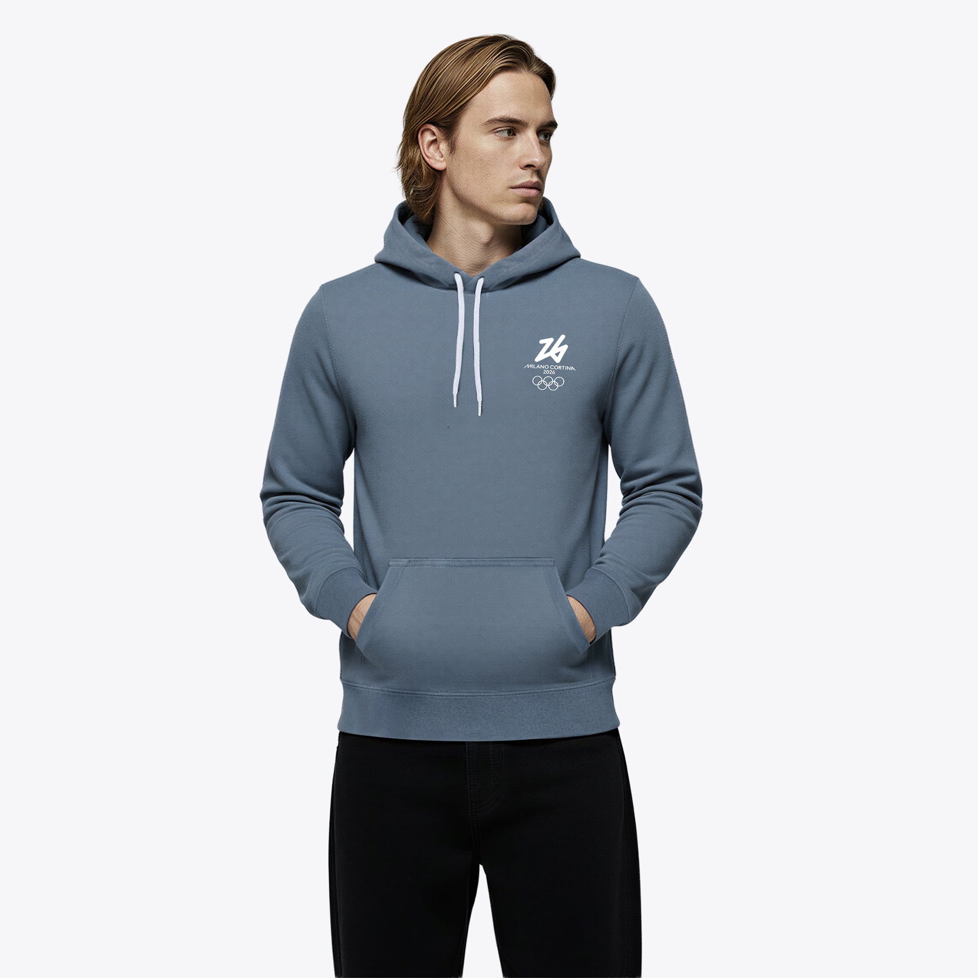 Felpa con cappuccio Essentials Olimpiadi Milano Cortina 2026 - Grigio