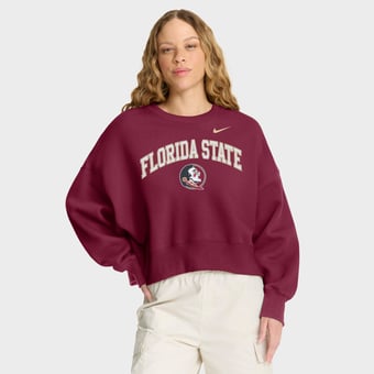 Women's Nike Garnet Florida State Seminoles Oversized Phoenix Arch Pullover Sweatshirt