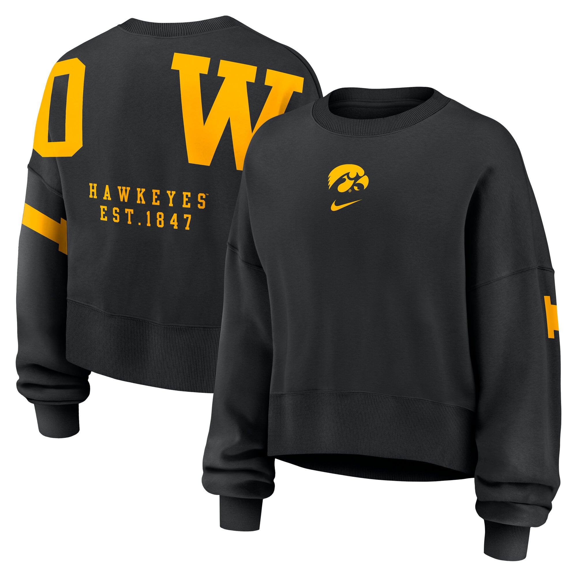 Women's Nike Black Iowa Hawkeyes Oversized Phoenix Pullover Sweatshirt