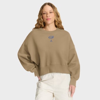 Women's Jordan Brand Tan Florida Gators Oversized Phoenix Pullover Sweatshirt