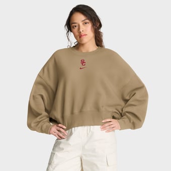 Women's Nike Tan USC Trojans Oversized Phoenix Pullover Sweatshirt