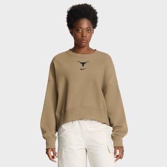 Women's Nike Tan Texas Longhorns Oversized Phoenix Pullover Sweatshirt