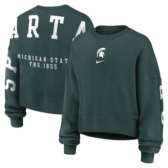 Women's Nike Green Michigan State Spartans Oversized Phoenix Pullover Sweatshirt