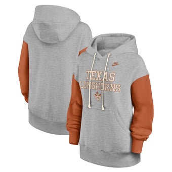 Women's Nike Heather Gray/Texas Orange Texas Longhorns Oversized Legacy Phoenix Pullover Hoodie